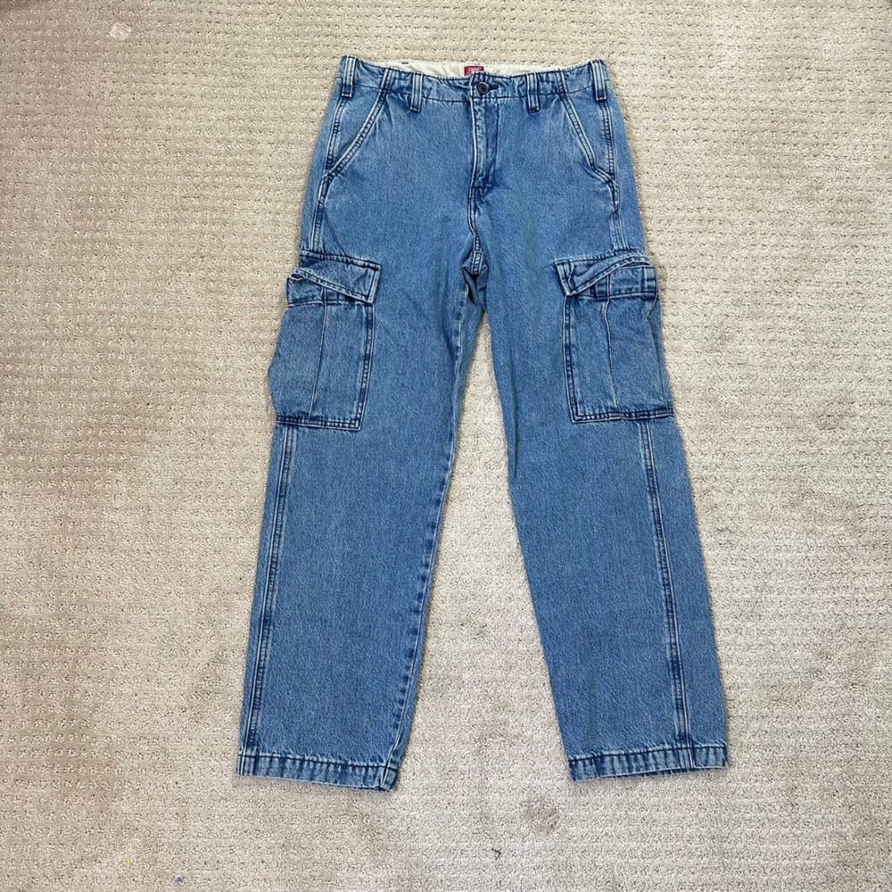 Vintage Levi's XX Cargo Pants Mens 32x32 Baggy Jeans Blue Denim Y2K 90s Skate